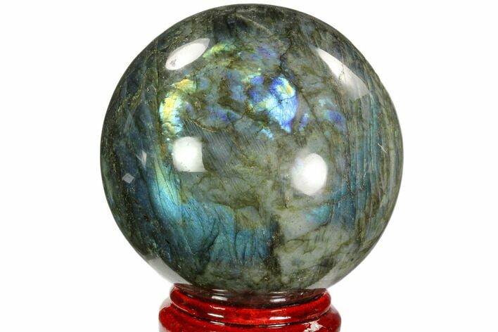 Flashy, Polished Labradorite Sphere - Great Color Play #103701